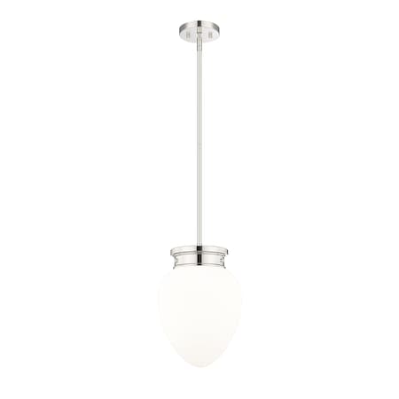 Z-Lite Gideon Pendant, 1-Light, 10 In.W x 14.5 In.H, Polished Nickel/Etched Opal 1945P9-PN